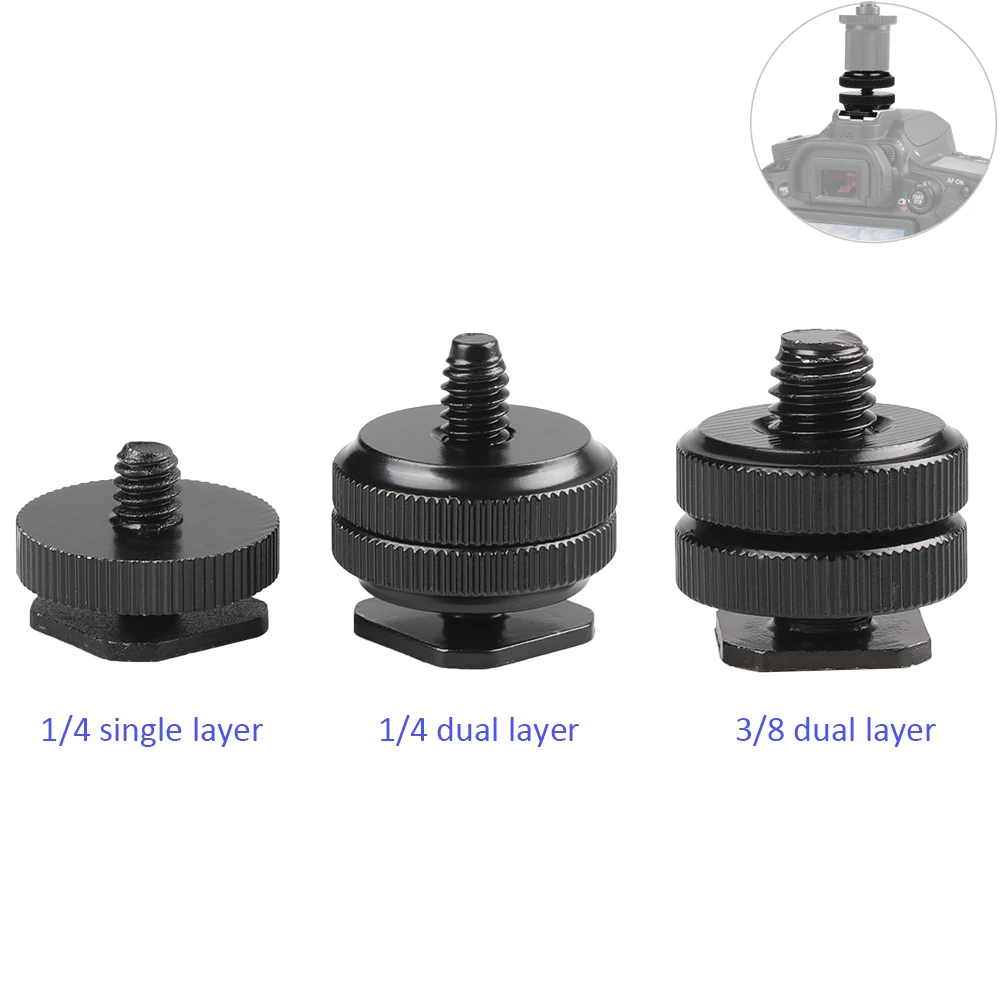 Аксессуары для камеры 1/4 ''Однослойная вспышка Холодный башмак Горячий башмак крепление для камеры DSLR Canon/Nikon/sony/Minolta/Yongnuo