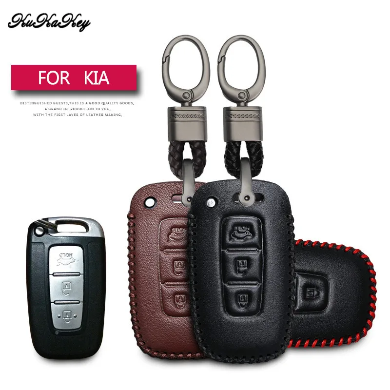Кожаный чехол для автомобильного ключа защитный KIA Sportage R Optima Azera Sorento K5