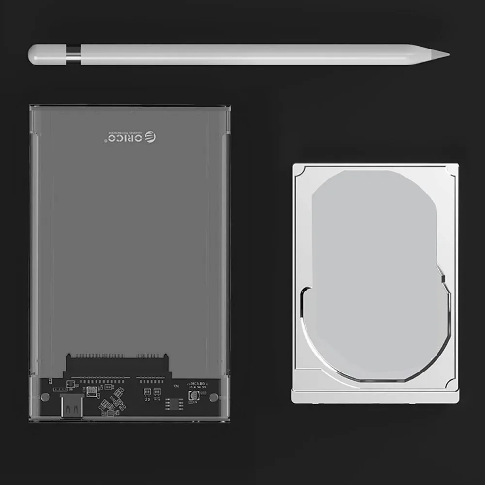 ORICO 2,5 дюймов прозрачный USB3.1 на Sata 3,0 HDD Бесплатный ящик для инструментов Gen2 Тип C жесткий диск внешняя застежка HDD Чехол