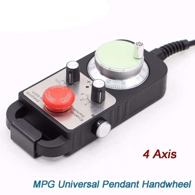 

Hot Sale Universal Cnc 4 Axis Mpg Pendant Hand Wheel 100 Pulse 5V & Emergency Stop Cnc Router Handwheel 4Axis Type