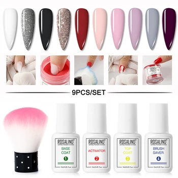 

ROSALIND Dipping Powder Nail Set Glitter Natural Dry Holographic Powder Set Design Nail Art Decorations For Gel Polish Manicure