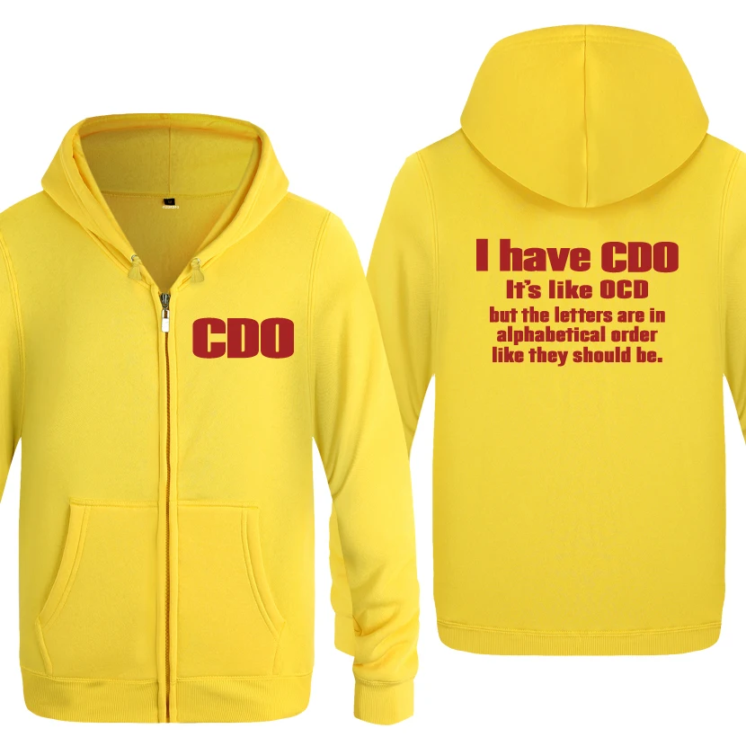 У меня есть CDO это как OCD Новинка креативные толстовки мужские мужские флисовые кардиганы на молнии толстовки с капюшоном