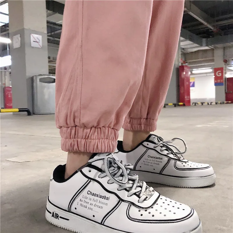 Pantalones Cargo de cintura alta de algodón pantalones femeninos цвет rosa caqui negro
