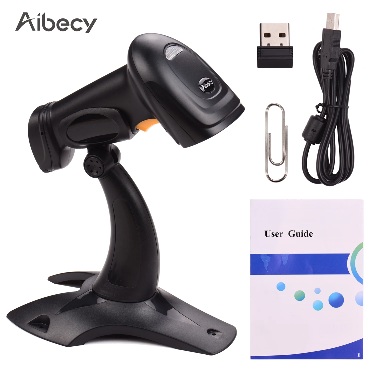 Aibecy 2 4G беспроводной ручной 1D сканер штрих кода считыватель кодов с USB кабелем