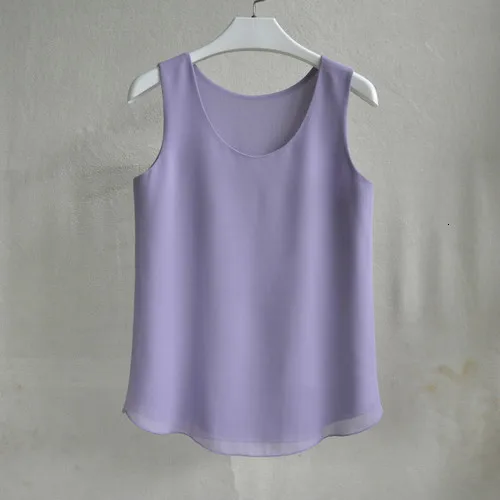 dark purple Шифоновая Блузка на бретелях, 31 цвет, жилет без рукавов, женский джемпер, топы, не перспективная рубашка, Женские однотонные блузы, для девочек, S784 - Цвет: dark purple