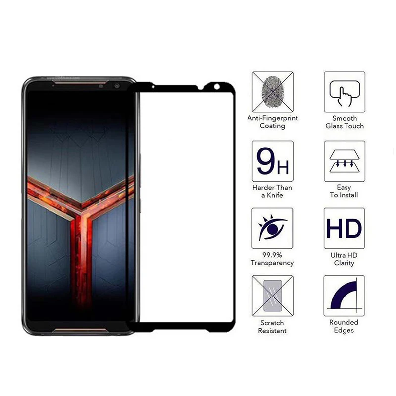 2 в 1 чехол из закаленного стекла для Asus ROG Phone II ZS660KL ультратонкий ударопрочный
