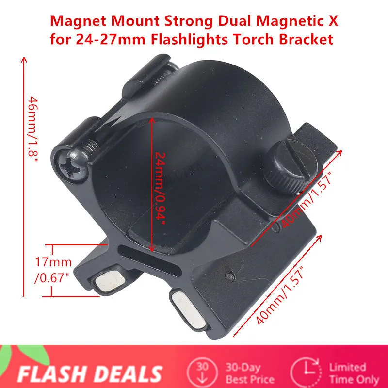 Magnet Mount Strong Dual Magnetic X for 24-27mm Flashlights Torch Bracket Scope Gun Barrels Tactical with Original Box