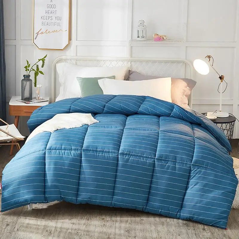 High Quality Printing Winter Thick Duvet Bread Shape Feather Fabric Comforter Quilt Bed Set Blanket Twin Queen King Size - Цвет: Сливовый