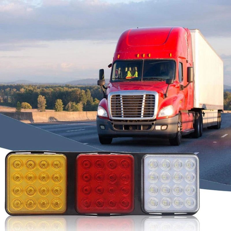 

Trailer Rear Lights 2 Pack 48 Led 12V Waterproof Truck Tail Light Brake Parking Turn Taillights Indicator Lamp Reverse Applicati