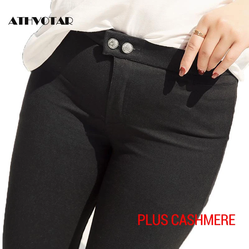ATHVOTAR, женские, плюс размер, 5XL, бархатные, плотные, леггинсы, для девушек, для фитнеса, зимние, теплые, леггинсы, уличная одежда, большой размер, XL, термо штаны - Цвет: thick