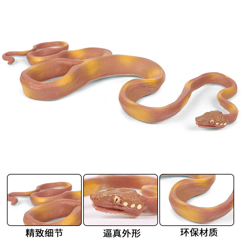 

Solid model toys for children wildlife simulation static boa constrictor rattlesnake Cobra animal world funny toys
