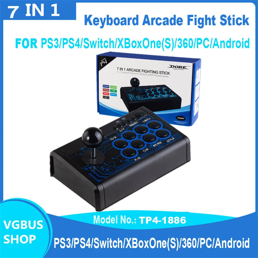 7 IN 1 Arcade Fight Stick USB Gaming Controller Joystick For PS4/ SWITCH / P3/PC/Android Phone/Android Tablet/XBoxOne(S)/360
