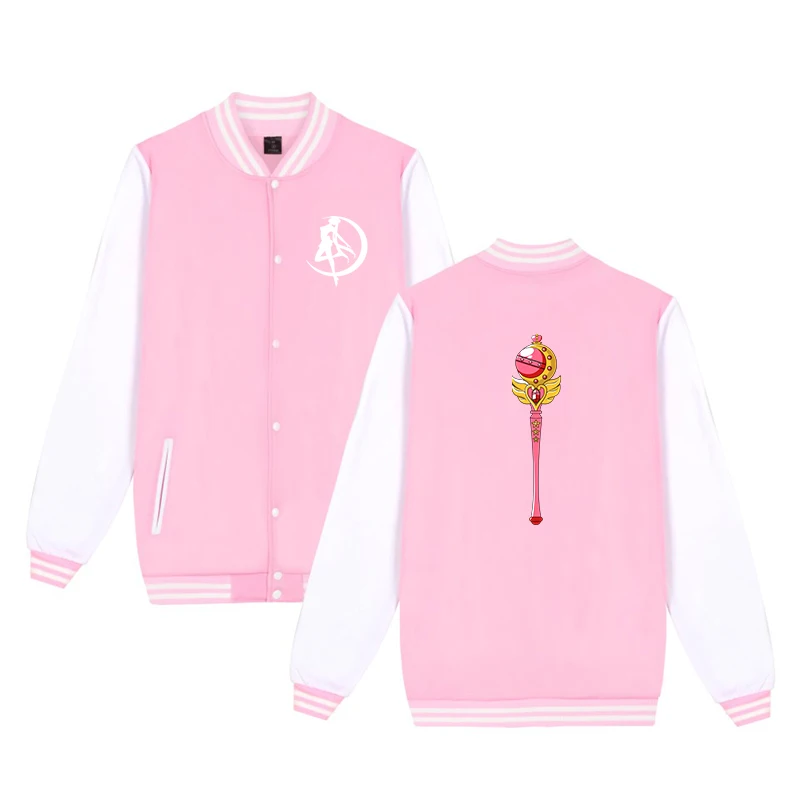 Sailor Moon, Женская бейсбольная куртка, Осень-зима, Harajuku, куртки и пальто для девочек-подростков, модная бейсбольная форма в стиле хип-хоп - Цвет: 916-Sailor Moon-8(1)