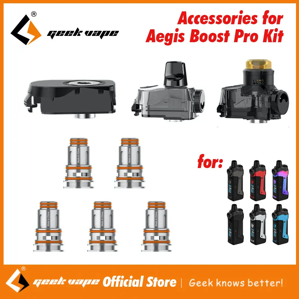 Оригинальные аксессуары для вейпа Geekvape Aegis Boost Pro 100 Вт 18650 Pod Kit P Coil / 510 Adapter RDTA/