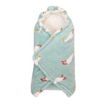 

Baby Blanket Winter Sleepsack Infant Stroller Swaddling Velvet Lining Carrier Warm Blankets Cotton Wrap YBC009