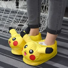 Тапочки Pika; обувь для взрослых; обувь из плюша в стиле аниме «Покемоны»; обувь для костюмированной вечеринки; милая Нескользящая Повседневная обувь; женские вечерние кроссовки