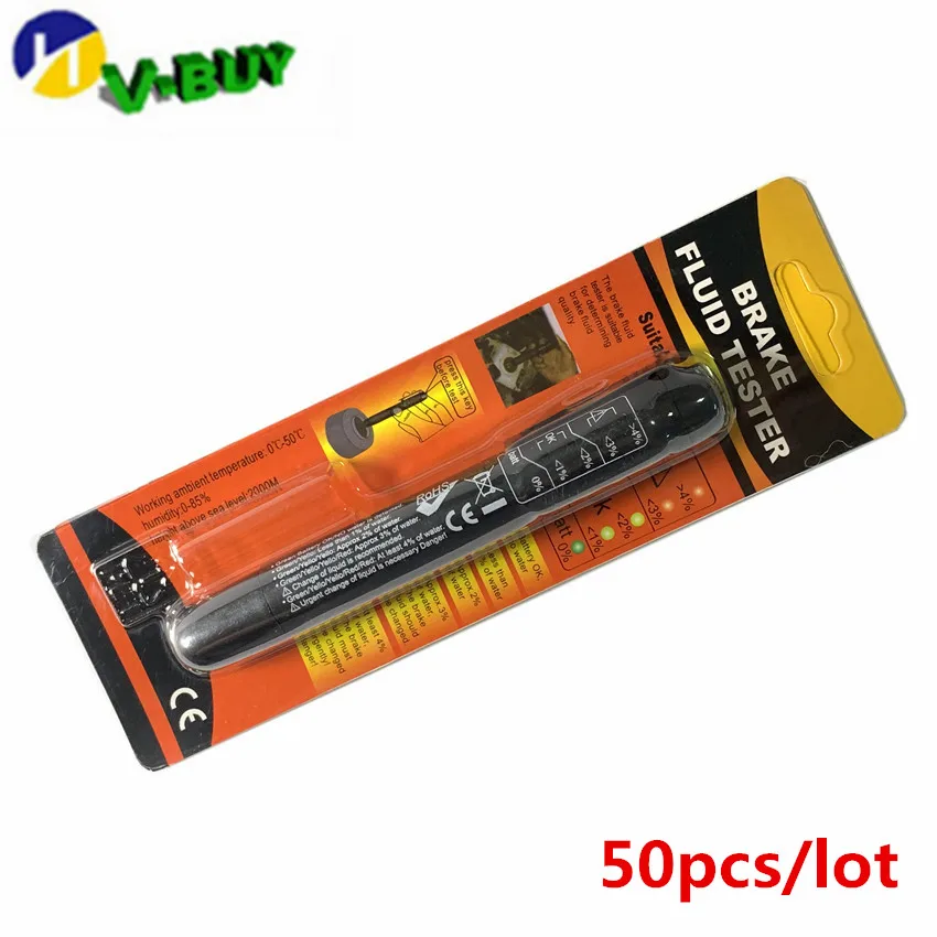  50pcs/lot DHL Auto Liquid testing Brake Fluid Tester pen 5 LED indicator display mini electronic pe - 4000270722021