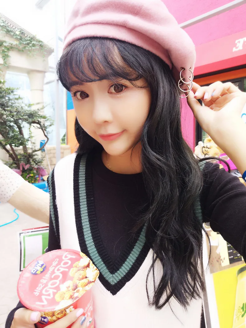 Vintage Style New Painter Hat Female Winter Stylish Sweet Round Circle Berets 6 Colors - Цвет: 5066- Pink
