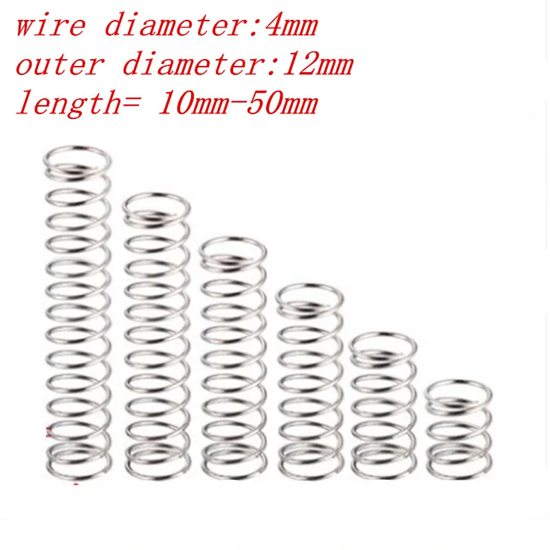 10pcs Stainless Steel Spring Compression Pressure Small Spring Diameter 5-12mm