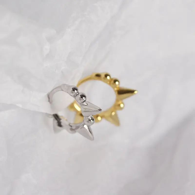 PONYKISS серьги-кольца из стерлингового серебра S925 пробы с круглыми бусинами и заклепками, модные панк унисекс серьги аксессуары для девушек, серьги в уличном стиле