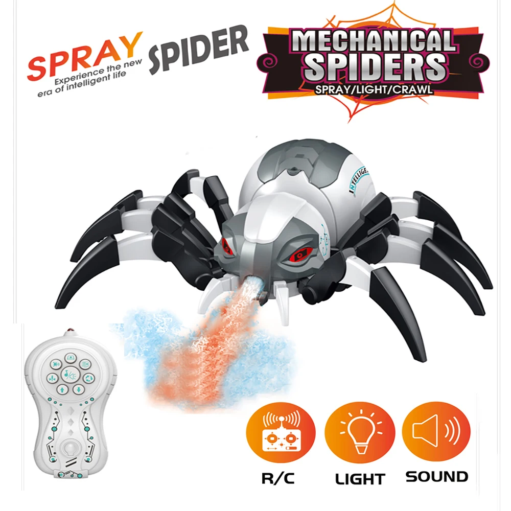 Simulazione Telecomando Elettrico Spray Spider Light Music Animal Dancing Dinosauro Meccanico Bambini Wireless Rc Pet Toy Gift