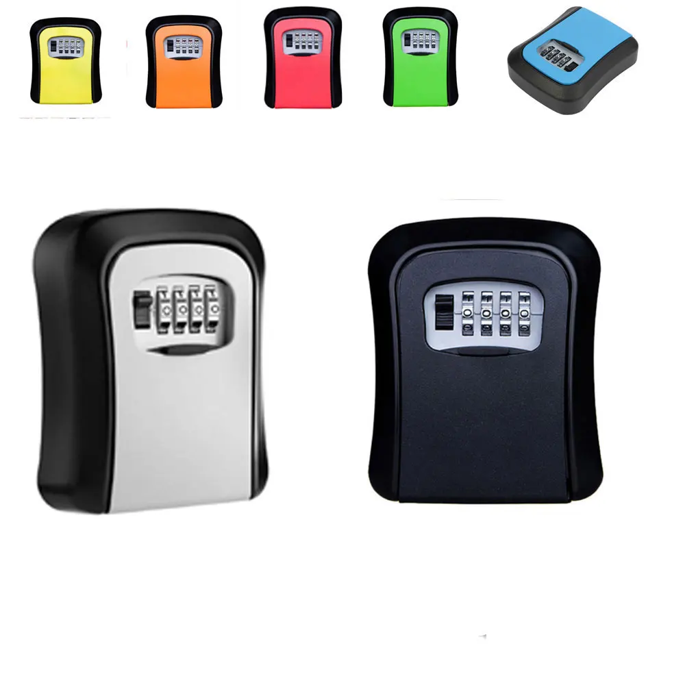 

Password key box key lock box wall-mounted key safe weatherproof No 4 combination key storage lock box indoor and outdoor