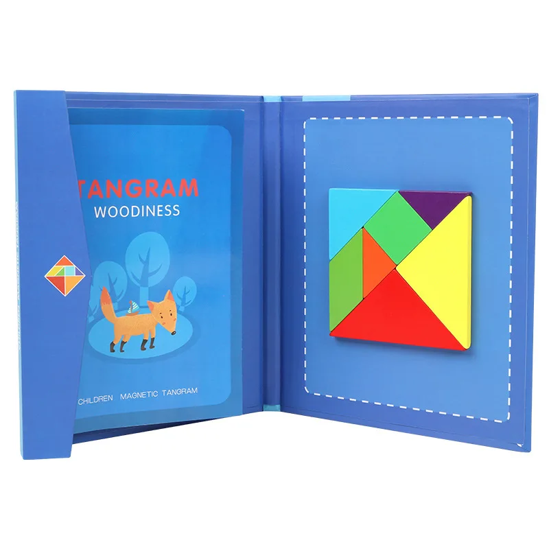 Монтессори обучающая Волшебная книга Магнитная 3D Головоломка Tangram игра креативная головоломка магнитная головоломка подарок для мальчиков и девочек PT-12