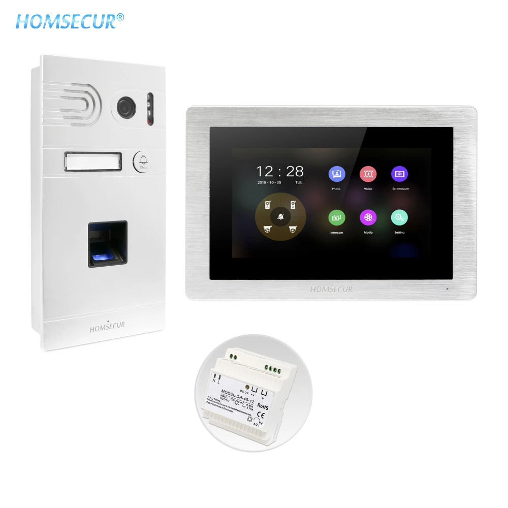 HOMSECUR 7\ Wired AHD Video&Audio Home Intercom with Fingerprint Camera 110° BC061HD-S HOMSECUR 7\ Wired AHD Video&Audio Home Intercom with Fingerprint Camera 110° BC061HD-S