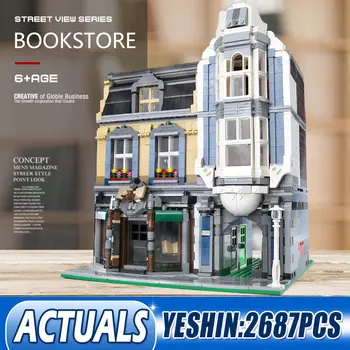 

MOC City Street building series corner European style Bookstore Model Building Kits Block Bricks Kids Toys Christmas Gift 10270