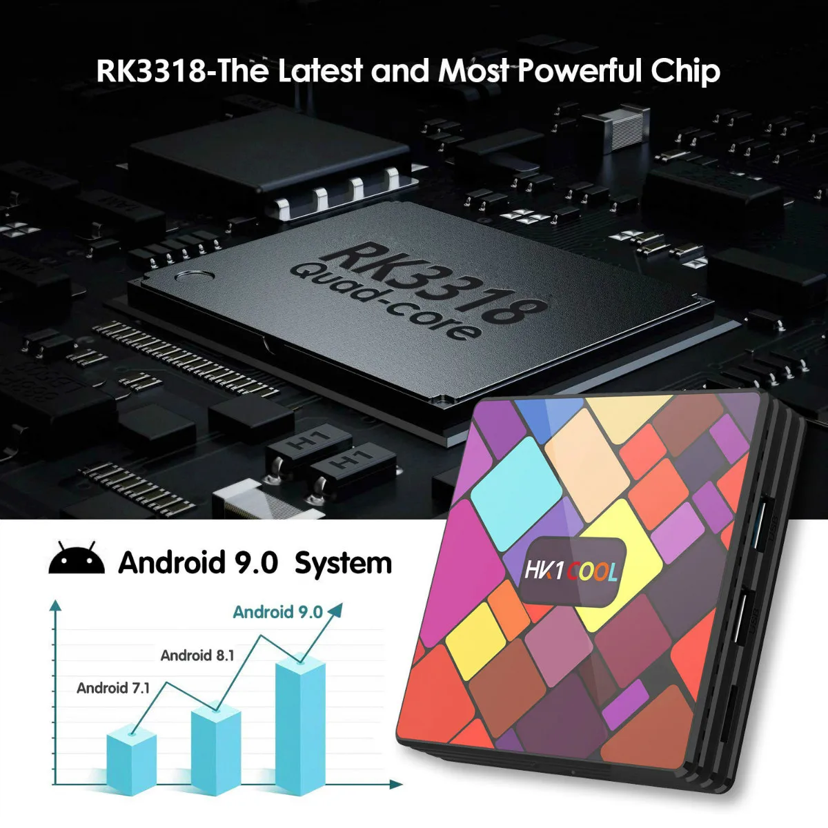 HK1 классный Android 9,0 ТВ приставка RK3318 2,4G/5G двойной Wifi смарт-медиаплеер 4 Гб ram 128 Гб 64 ГБ 32 ГБ 4K HD телеприставка PK HK1 MAX