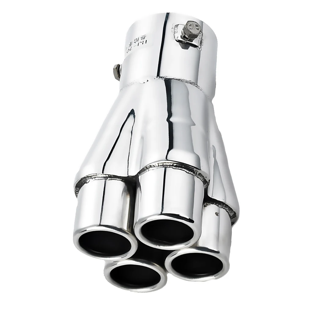 Universal Car Stainless Steel Exhaust Pipe Silencer Muffler End 4 Tips 57mm