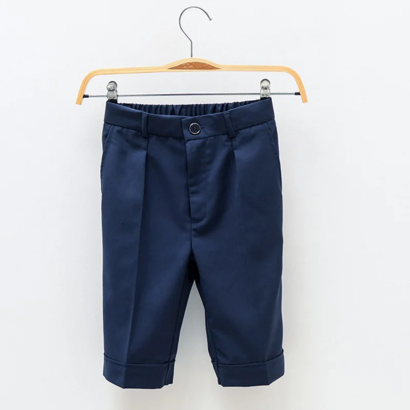 Blue Фирменный дизайн для мальчиков; disfraces infantiles bermuda menino; торжественные брюки для свадьбы, выпускного вечера для детей; капри для дня рождения - Цвет: Blue