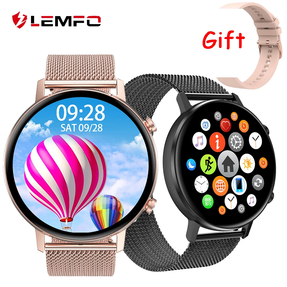 LEMFO DT96 Smart Watch Women 2021 Rose Gold custom dials 1.3 inch 360*360  screen lady girl fitness smartwatch for Android IOS|Smart Watches| -  AliExpress