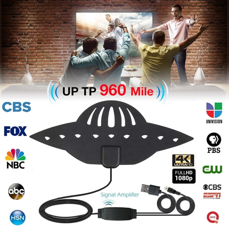 UFO shape 960Miles 4K HD ТВ антенна с приемником сигнала Усилитель 28DB с высоким коэффициентом усиления цифровая ТВ антенна FM/VHF/UHF мини DVB-T