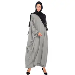 Мусульманское платье с рукавом «летучая мышь», хиджаб, кардиган, макси, кимоно, длинный халат, платья, Vestidos, Средний Восток, ИД Рамадан
