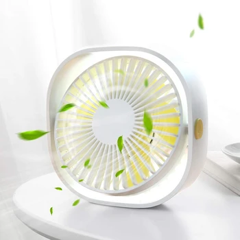 

Portable Desk Fan, Mini Table Fan with USB Rechargeable, 3 Speeds Quiet Personal Fan for Home Office and Travel-White