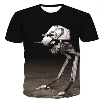 

2020 New 3D Robot Print T Shirt Men Short Sleeve Summer T-shirt Black Male Casual Streetwear Geometric Print T-Shirt XXS-6XL