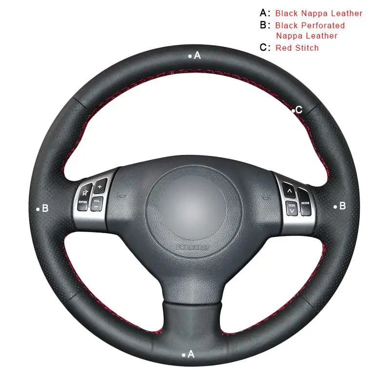 Top Layer Leather Авто оплетка на руле Крышка для Suzuki Swift Sport 2005-2011 Splash 2007- Opel AGILA Vauxhall колпаки для автомобильных колес - Название цвета: Top Layer Leather