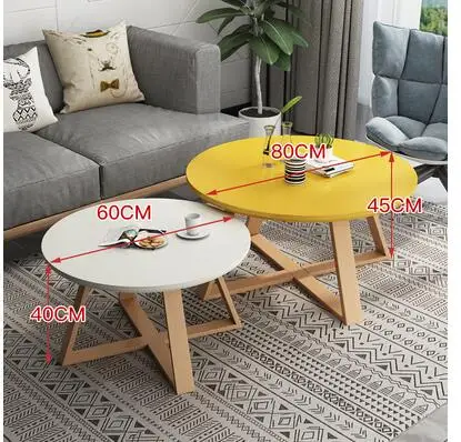 Нордический контрактный и рекреационный маленький чайный столик, гостиная, Домашнее использование, маленькая семья, простой и простой, настоящий деревянный circ - Цвет: 14