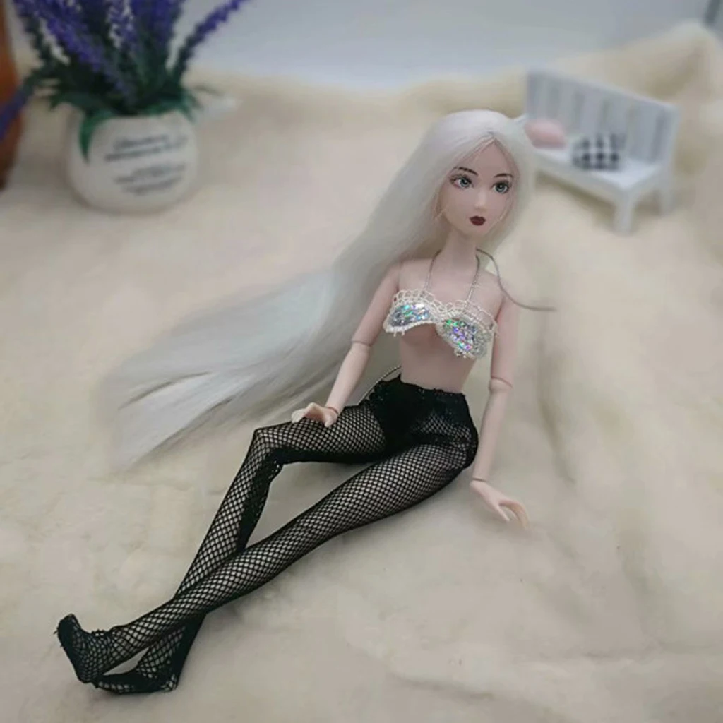 Sweet Tops & Lace Fishnet Panty-Hose Stockings For  Dolls Dress Up Black