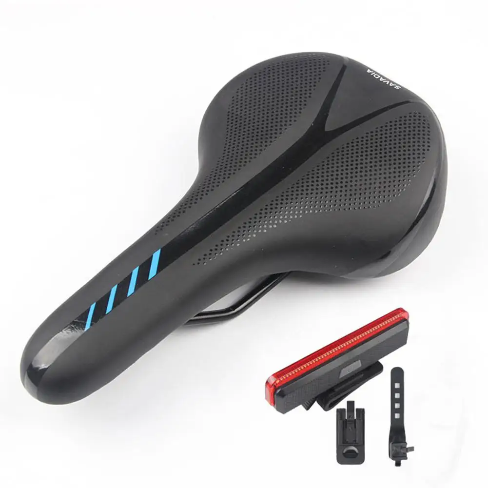 Black blue2213 Studyset подушка для горного велосипеда, светильник, седло для велосипеда, утолщенные Силиконовые задние фонари, сиденье для велосипеда - Цвет: Black blue2213