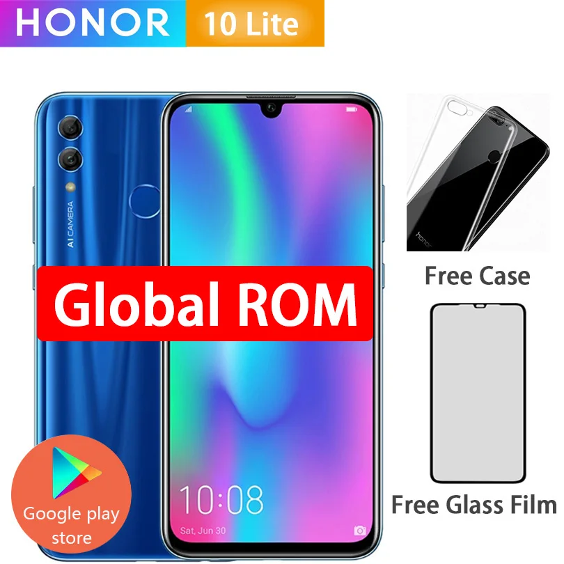 Мобильный телефон Honor 10 Lite 4G на базе Android 9.0 экран 6 21 дюйма FHD 2340х1080 двойная