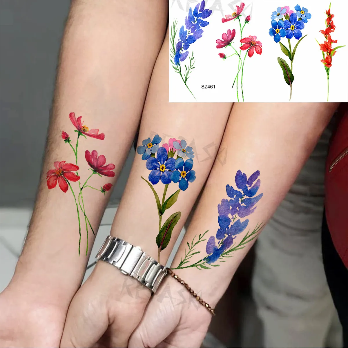 Waterproof Lavender Temporary Tattoo Sticker Set Small Flower, Lavender,  Rose Designs For Arm And Wrist Water Transfer Fake Body Art For Women And  Men From Soapsane, $8.13 | DHgate.Com