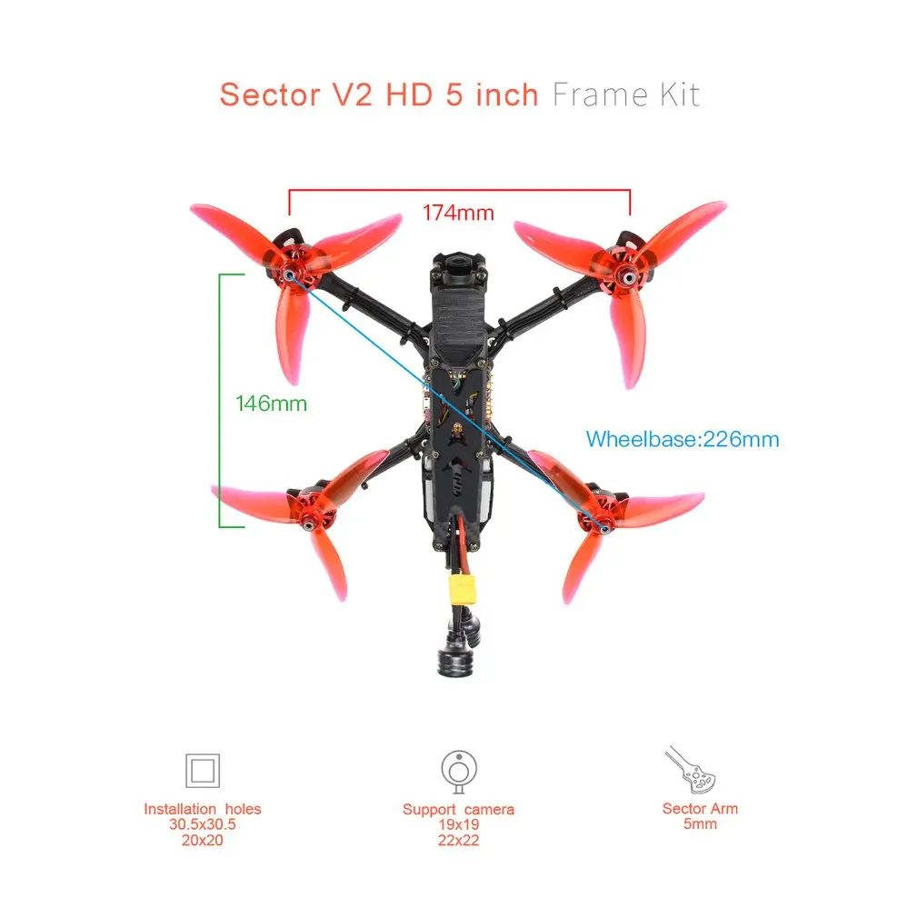 HGLRC 5 дюймов 4S 6S V2 F7 двойной управление полетом 60A 4в1 ESC 2306 двигатель FPV гоночный Дрон BNF PNP самолет многовинтовая модель