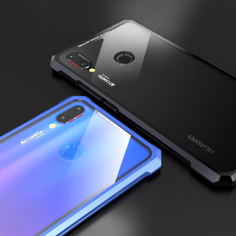 Luxury Metal Case For Huawei Nova 3 3i 6.3 inch Phone Clear Glass Cover sFor P Smart Plus Nova3 Nova3i psmart plus |