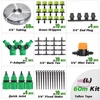 RBCFHI 5-60M 1/4'' Automatic Micro Drip Irrigation System Garden 8 Hole Spray Self Watering Kits With Adjustable Green Dripper 6