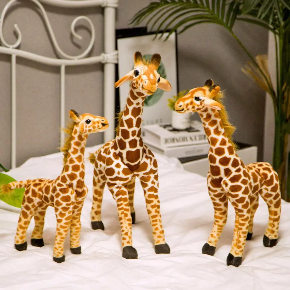 36-55 см настоящая жизнь милые Жираф Плюшевые игрушки чучело куклы Мягкие имитация Оленя Игрушки для детей подарок на день рождения Домашний декор