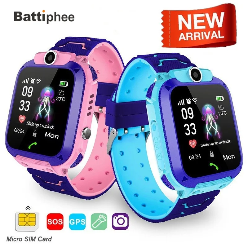 

Battiphee Kids Smartwatch Q12 LBS Location SIM Card Supported Kid Smart Watch Children SOS Call Tracker AntiLost SOS With Camera