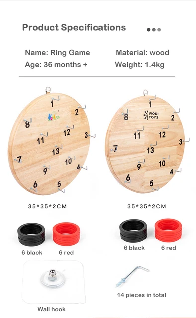 Wooden Children Puzzle Indoor Wall Hanging Ring Toys Adult Throwing Ring  Disc Hookey Board Multiplayer Ferrule Games For Kids - Party Games -  AliExpress