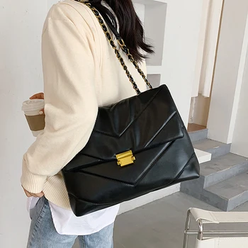 

Large Vintage PU Leather Crossbody Bag for Women 2020 Branded Chain Designer Handbags Women's Trend Hand Bag Cross Body Bags